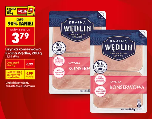 Szynka konserwowa Kraina Wędlin promocja w Biedronka