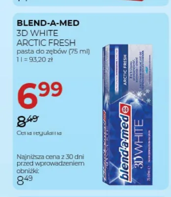 Pasta do zębów Blend-a-med 3D White Arctic Fresh promocja w Drogerie Jawa