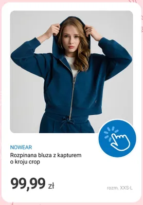 Rozpinana bluza z kapturem o kroju crop NOWEAR promocja w Smyk
