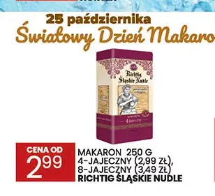Makaron 4-jajeczny 250 g Richtig Śląskie Nudle promocja w Wafelek