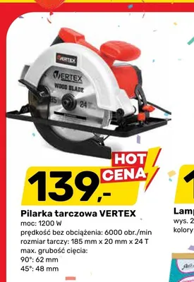 Pilarka tarczowa VERTEX moc: 1200W promocja w Bricomarche