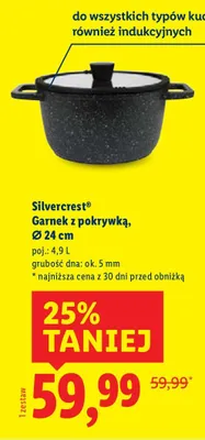 Garnek z pokrywką Ø 24 cm promocja w Lidl