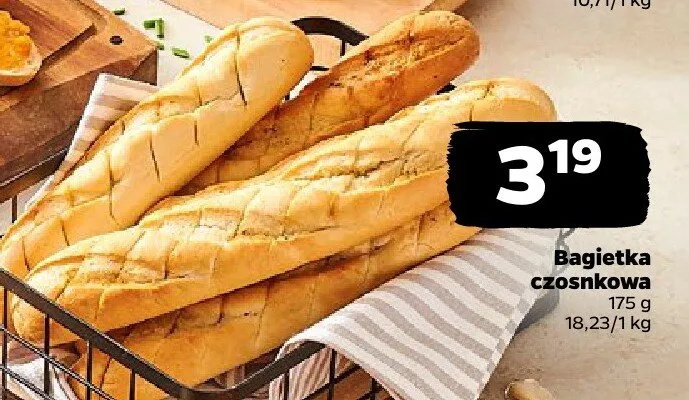 Bagietka czosnkowa Aryzta promocja w Netto