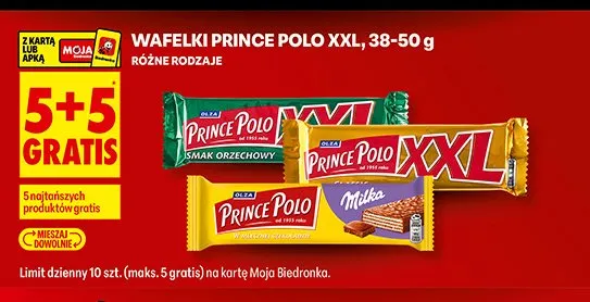 Wafelki Prince Polo XXL promocja w Biedronka