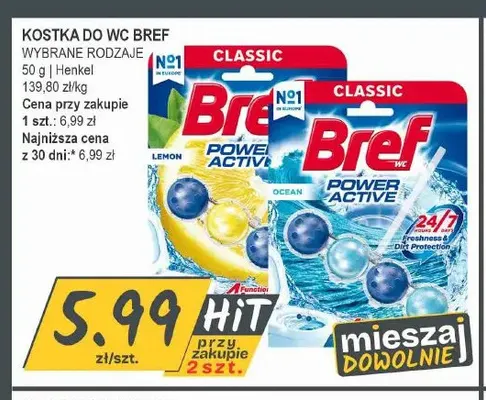 Kostka do WC Bref Power Aktiv Lemon promocja w Słoneczko