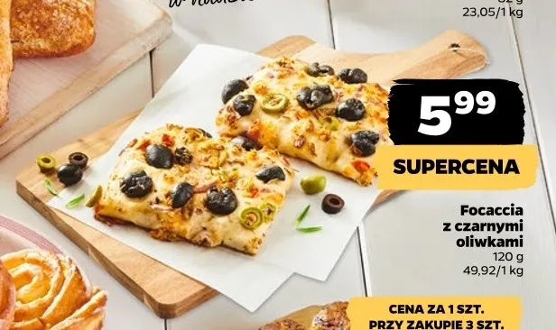 Focaccia z czarnymi oliwkami promocja w Netto