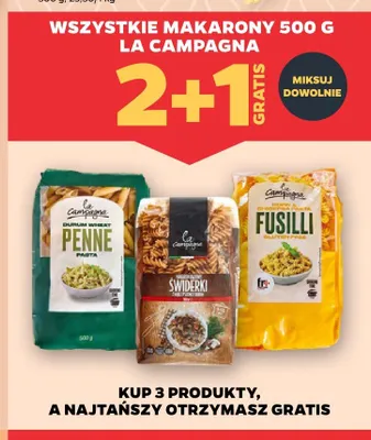 Makaron Fusilli La Campagna promocja w Netto