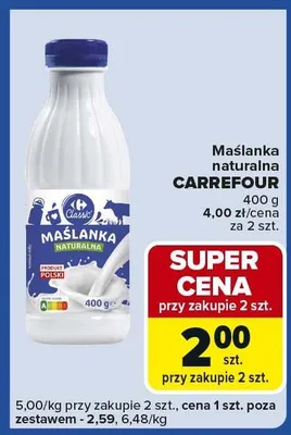 Maślanka naturalna promocja w Carrefour Express