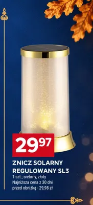 Znicz solarny regulowany SL3 złoty promocja w Stokrotka