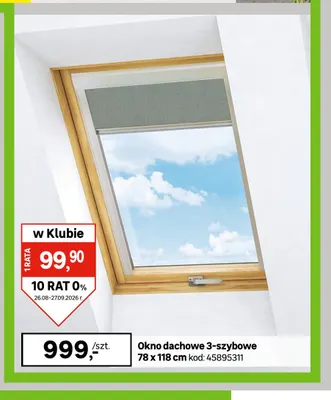 Okno dachowe 3-szybowe promocja w Leroy Merlin
