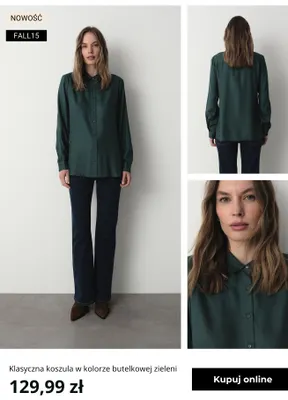 Klasyczna koszula w kolorze butelkowej zieleni Greenpoint promocja w Greenpoint