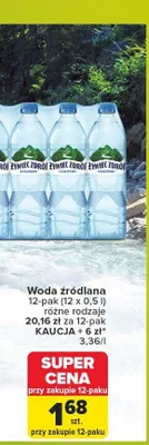 Woda źródlana Żywiec Zdrój 12-pak promocja w Carrefour Market