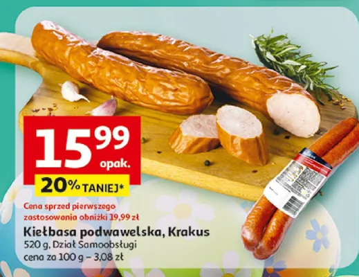 Kiełbasa podwawelska promocja w Auchan