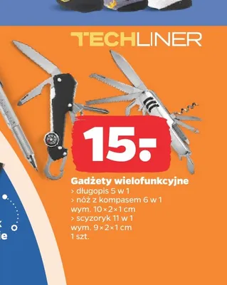 Nóż z kompasem 6 w 1 Techliner promocja w Netto