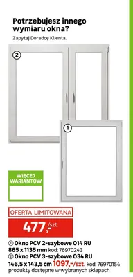 Okno PCV 3-szybowe O34 RU promocja w Leroy Merlin