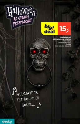 Kołatka do drzwi z dźwiękiem oraz światłem promocja w Dealz