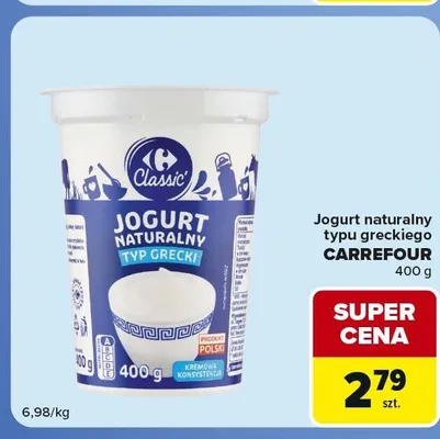 Jogurt naturalny typu greckiego Carrefour promocja w Carrefour Express