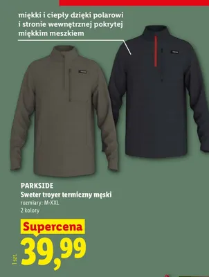 Sweter troyer termiczny męski Parkside promocja w Lidl