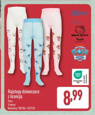 Rajstopy dziewczęce z licencją promocja w Aldi
