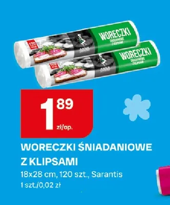 Woreczki śniadaniowe z klipsami 18x28 cm promocja w Chorten