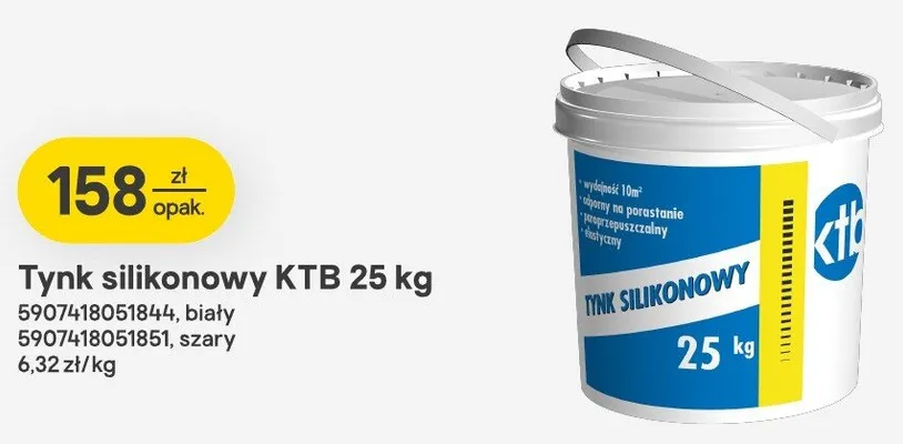 Tynk silikonowy KTB promocja w Castorama