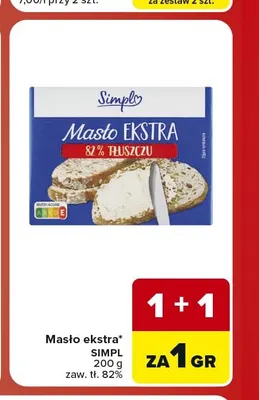 Masło ekstra Simpl promocja w Carrefour Market