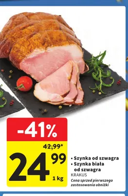 Szynka biała od szwagra Krakus promocja w Intermarche