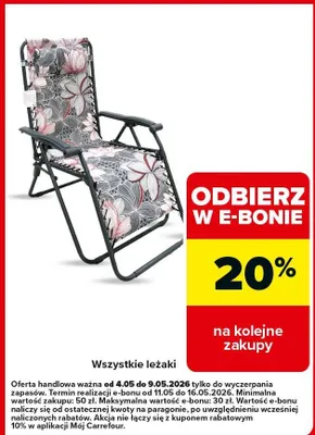 Leżak ogrodowy promocja w Carrefour Market