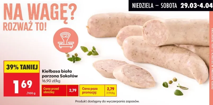 Kiełbasa biała promocja w Biedronka