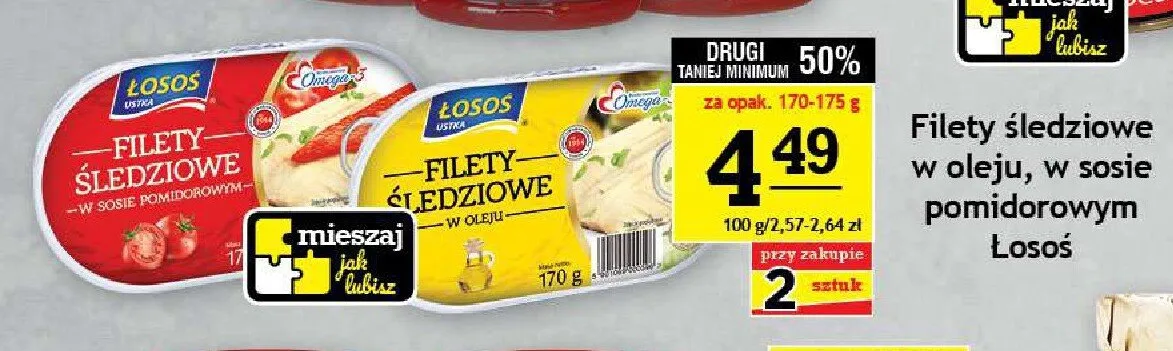 Filety śledziowe w oleju Łosoś Ustka promocja w Gram Market