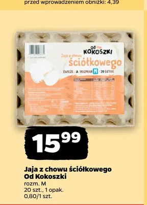 Jaja z chowu ściółkowego Od Kokoszki promocja w Netto
