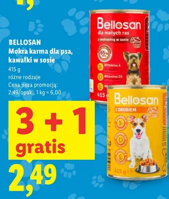 Mokra karma dla psa, kawałki, w sosie różne rodzaje 3+1 GRATIS promocja w Lidl