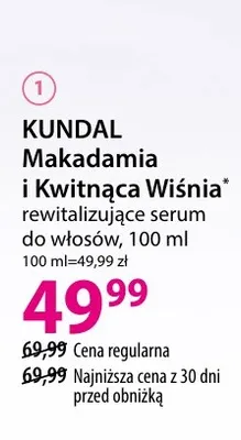 Rewitalizujące serum do włosów Kundal Makadamia i Kwitnąca Wiśnia promocja w Hebe