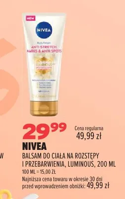 Balsam do ciała na rozstępy i przebarwienia Luminous Nivea promocja w Drogerie Natura