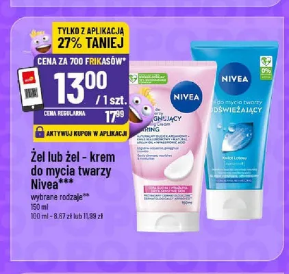 Żel-krem do mycia twarzy Nivea promocja w POLOmarket