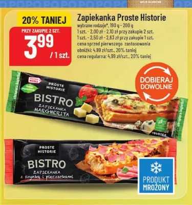 Zapiekanka Bistro z szynką i pieczarkami Proste Historie promocja w POLOmarket