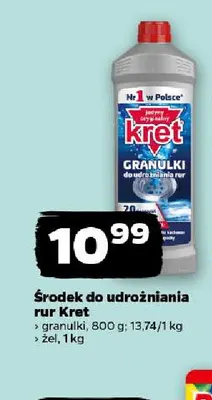 Środek do udrożniania rur Kret żel promocja w Netto