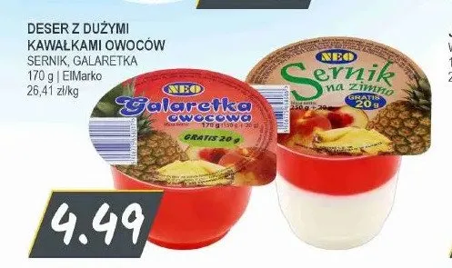 Deser Neo Sernik na zimno ElMarko promocja w Słoneczko