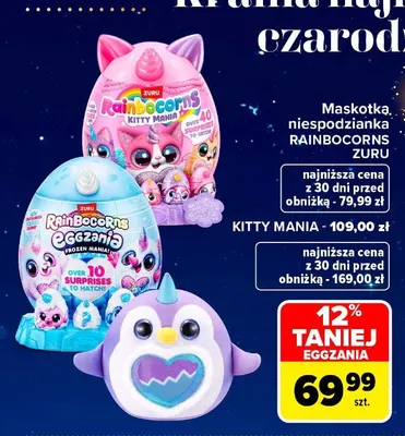 Maskotka niespodzianka Rainbocorns Eggzania Zuru promocja w Carrefour
