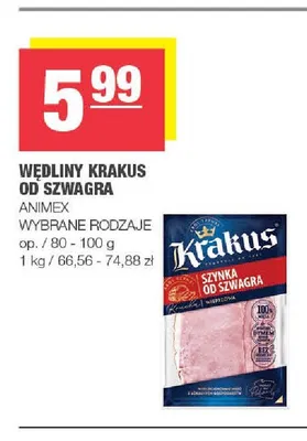 Szynka wieprzowa Od Szwagra Krakus promocja w SPAR