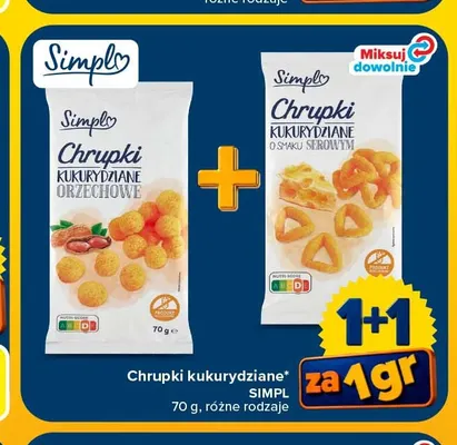 Chrupki kukurydziane o smaku serowym Simpl promocja w Carrefour