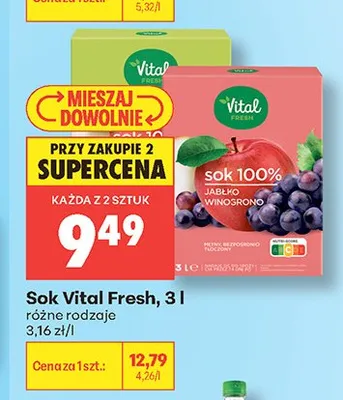 Sok Vital Fresh promocja w Biedronka