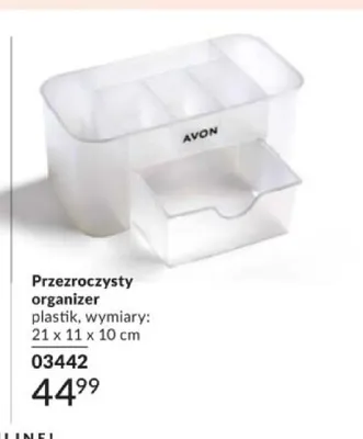 Przezroczysty organizer Avon plastik wymiary 21x11x10cm promocja w AVON