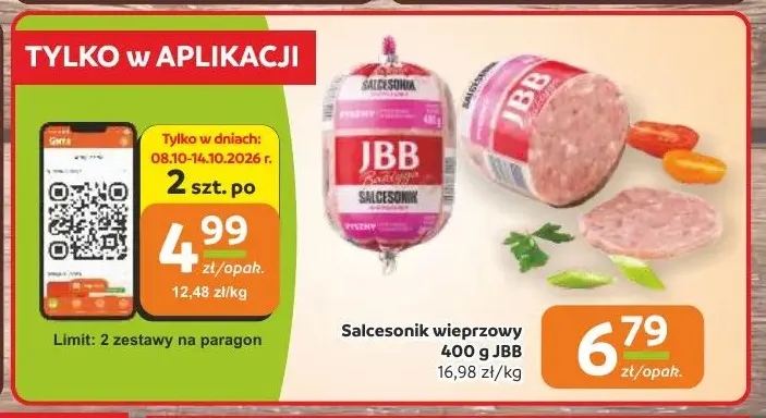 Salcesonik wieprzowy JBB promocja w Gama