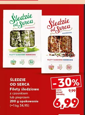 Filety śledziowe z czosnkiem Śledzie od Serca promocja w Kaufland