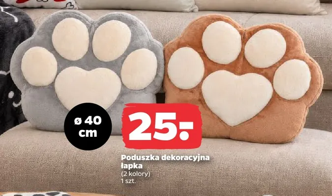 Poduszka dekoracyjna łapka promocja w Netto