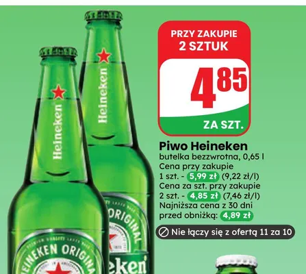 Piwo Heineken promocja w Dino