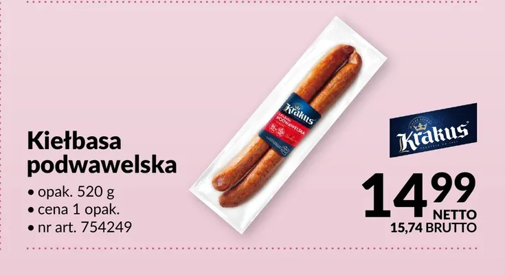Kiełbasa podwawelska Krakus promocja w Makro