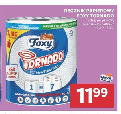 Ręcznik papierowy Foxy Tornado promocja w Stokrotka