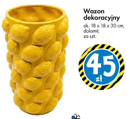 Wazon dekoracyjny dolomit ok. 18x18x30 cm promocja w Tedi